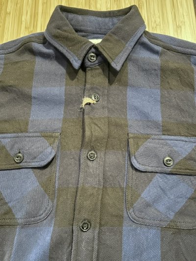 画像3: ALCARZA/HEAVY FLANNEL SHIRT BUFFALO CHECK  BLUE