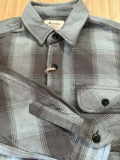 画像4: ALCARZA/HEAVY FLANNEL SHIRT OMBRE BLUE(SAX)