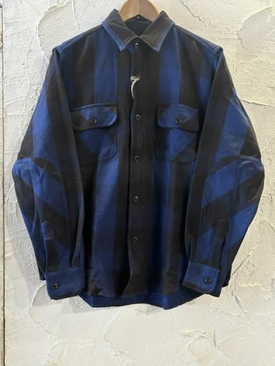 画像1: ALCARZA/HEAVY FLANNEL SHIRT BUFFALO CHECK  BLUE