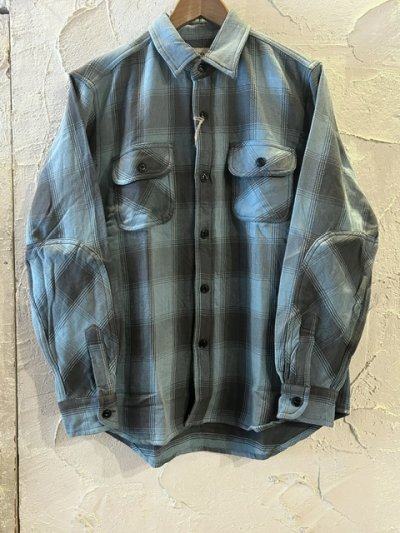画像1: ALCARZA/HEAVY FLANNEL SHIRT OMBRE BLUE(SAX)