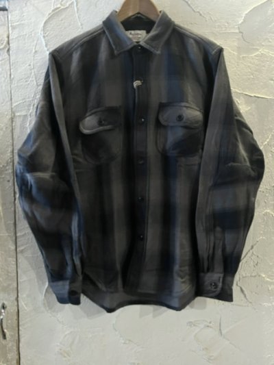 画像1: ALCARZA/HEAVY FLANNEL SHIRT OMBRE GRAY