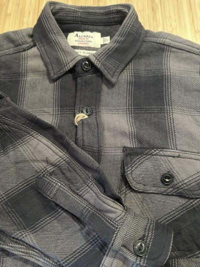 画像4: ALCARZA/HEAVY FLANNEL SHIRT OMBRE GRAY