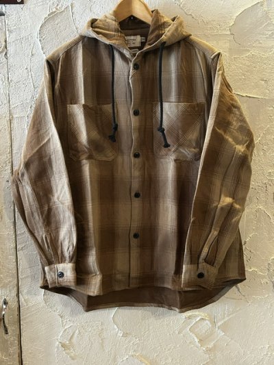 画像1: ALCARZA/HEAVY FLANNEL PARKA OMBRE BEIGE