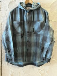 ALCARZA/HEAVY FLANNEL PARKA OMBRE BLUE
