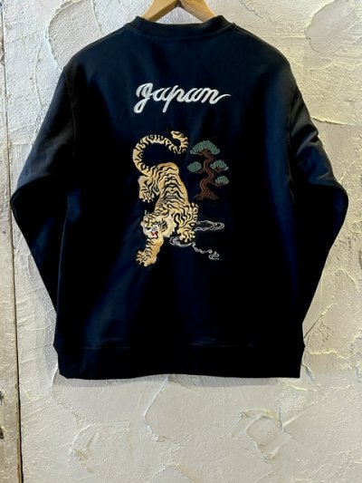 画像1: ALCARZA/EMBROIDERY SWEAT TIGER  BLACK