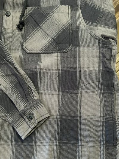 画像5: ALCARZA/HEAVY FLANNEL PARKA OMBRE GRAY