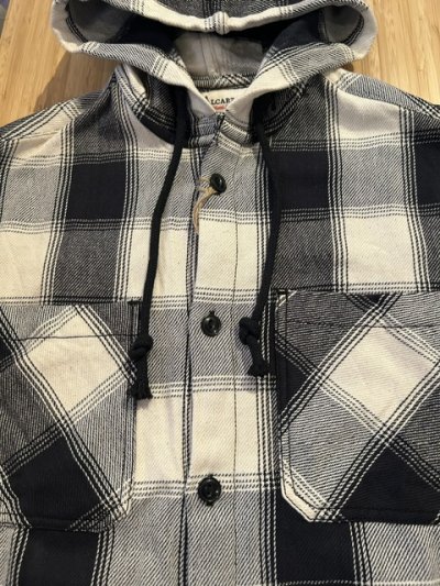画像3: ALCARZA/HEAVY FLANNEL PARKA OMBRE BLACK