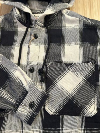 画像4: ALCARZA/HEAVY FLANNEL PARKA OMBRE BLACK