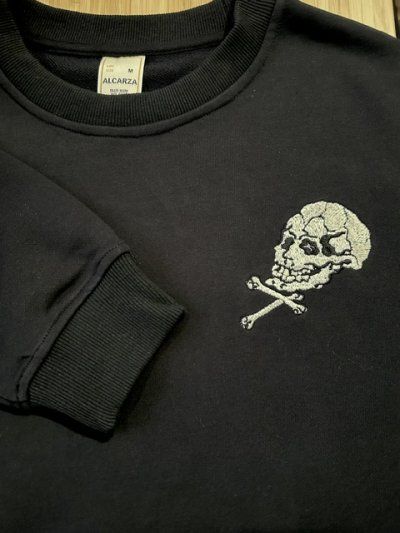画像5: ALCARZA/EMBROIDERY SWEAT SKULL  BLACK
