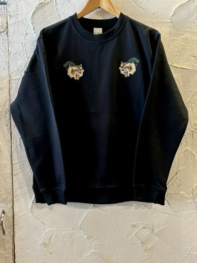 画像2: ALCARZA/EMBROIDERY SWEAT TIGER  BLACK