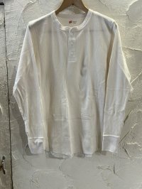 HANES/THERMAL HENLEY NECK  LS T  WHITE(NATURAL)