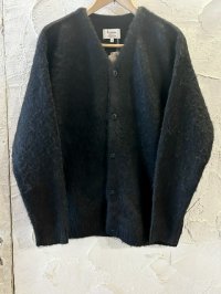 ALCARZA/MOHAIR LIKE CARDIGAN  BLACK