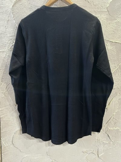 画像2: HANES/THERMAL HENLEY NECK  LS T  BLACK