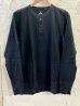 画像1: HANES/BEEFY THERMAL HENLEY NECK  LS T  BLACK (1)