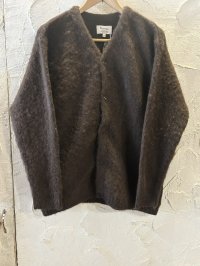 ALCARZA/MOHAIR LIKE CARDIGAN  BROWN