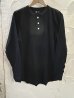 画像1: HANES/THERMAL HENLEY NECK  LS T  BLACK (1)
