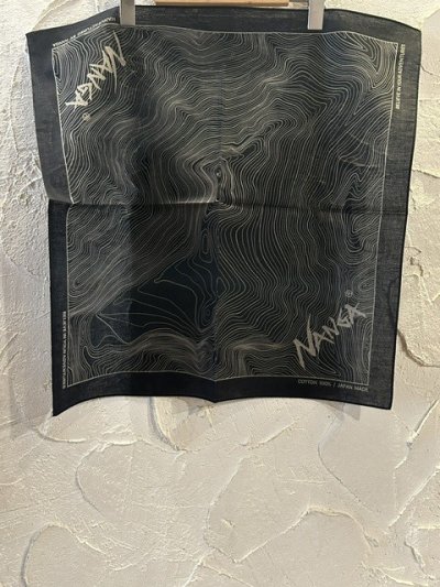 画像1: NANGA/PARBAT CONTOUR MAP BANDANA  BLACK