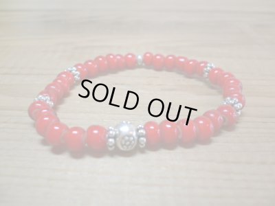 画像1: WELCOME/ANTIQUE BEADS BRACELET  RED