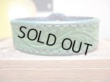 GROK LEATHER/ARABESQUE BRACELET 15mm  GREEN