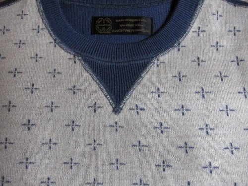 他の写真2: A GOODTIME PRODUCTION/KNIT V GUSSET SUCIDAL CROSS JACQUARD WHTxNAVY