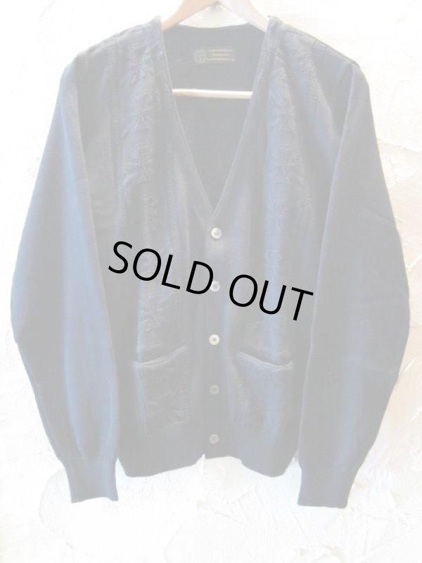 画像1: A GOODTIME PRODUCTION/KNIT CARDIGAN IRON CROSS TUCK LACE BLACK