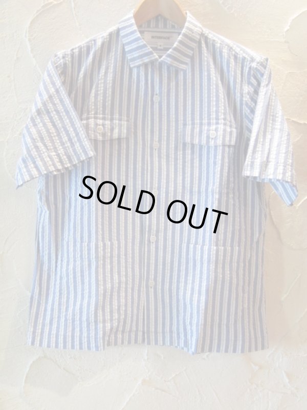 画像1:  INTERFACE/STRIPE BOX OPEN SHIRTS  NAVYxWHITE