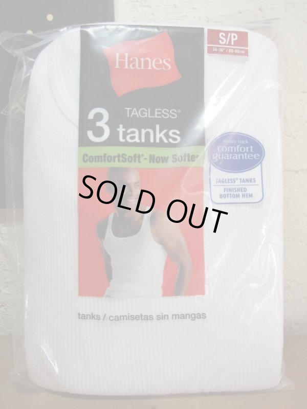 画像1: HANES/3.8oz RIB TANK TOP  WHITE