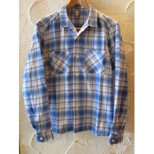 画像: (SALE 40%OFF) BELAFONTE/CHECK OPEN SHIRTS  BLUE