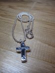 画像1: INTERFACE/CROSS PENDANT  SILVERxBRASS CHAIN