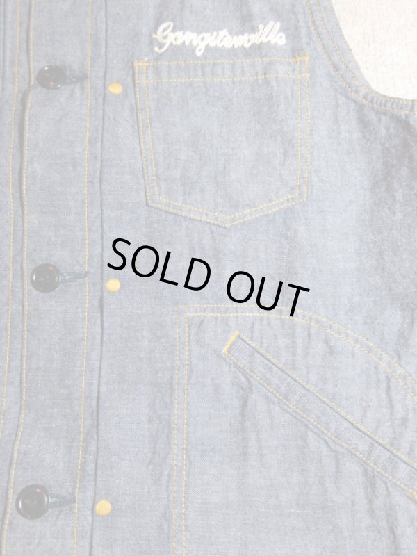 画像4: GANGSTERVILLE(ギャングスタービル)/G.V REBEL'S MC VEST CHAMBRAY  INDIGO