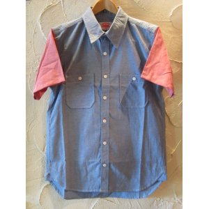 画像: ☆50%OFF☆ ROUND HOUSE/2 TONE DUNGAREE SHIRTS  BLUExRED