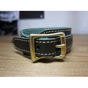 画像: QUITTER/LEATHER WRISTBAND  GREEN