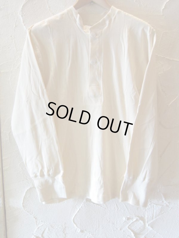 画像1: SURPLUS/US TYPE HENLEY NECK L/S T  NATURAL