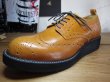 画像1: GROK LEATHER/SPIT WEB SHOES  CAMEL