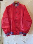 画像1: (DEAD STOCK) SPORTS MASTER/SATIN BASEBALL JKT  REDxBLUE