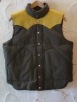 画像1: SUGAR CANE/LEATHER YORK DOWN VEST  SAGE