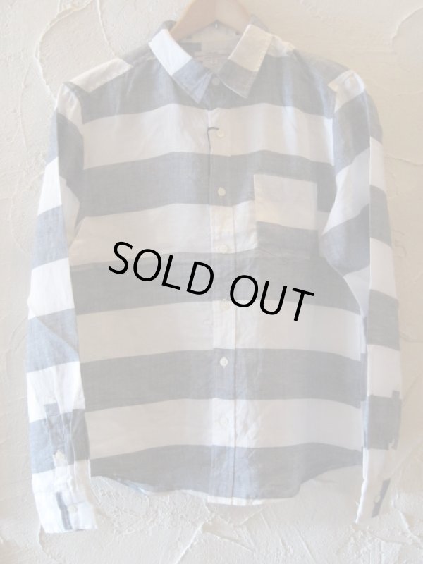 画像1: PAN HARD/RAMIE BORDER SHIRTS  NAVY