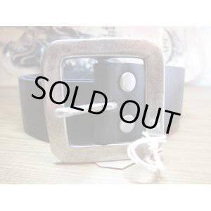 画像: HAWK COMPANY/SQUARE WASHED LEATHER BELT  BLACK