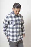 画像1: RATS/BUFFALO CHECK SHIRTS WHITEｘGRAY