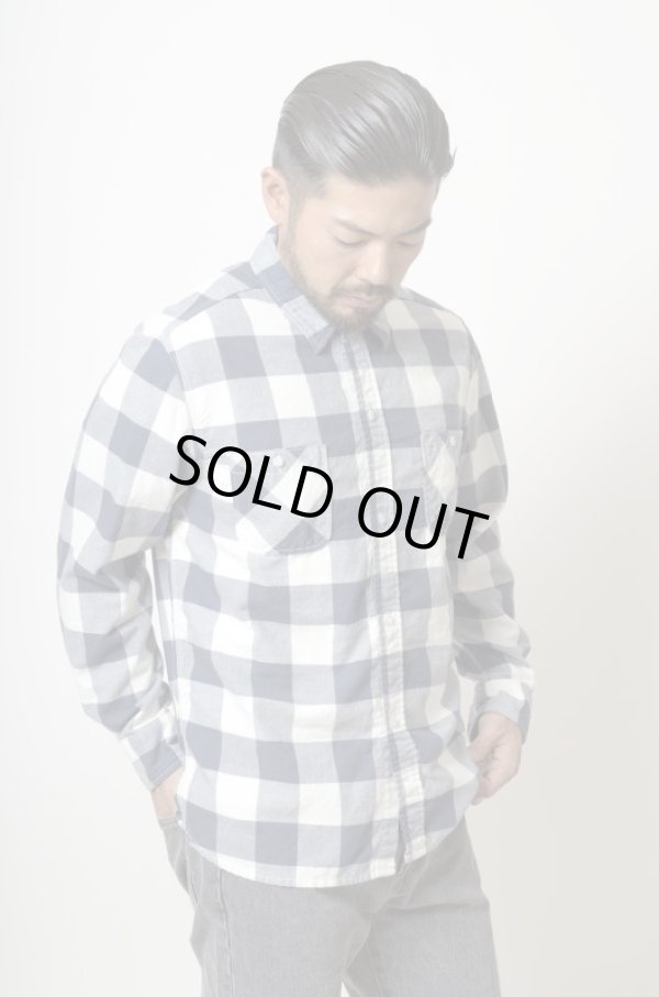 画像1: RATS/BUFFALO CHECK SHIRTS WHITEｘGRAY