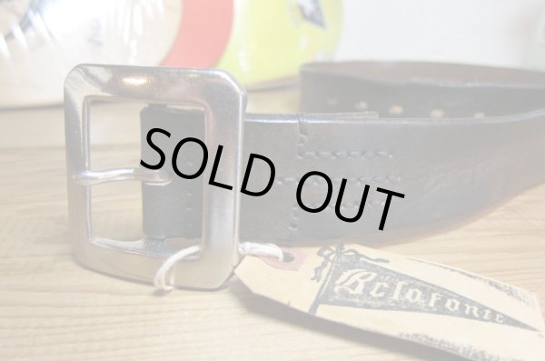 画像7: （再入荷）BELAFONTE/RT LEATHER BELT BLACK