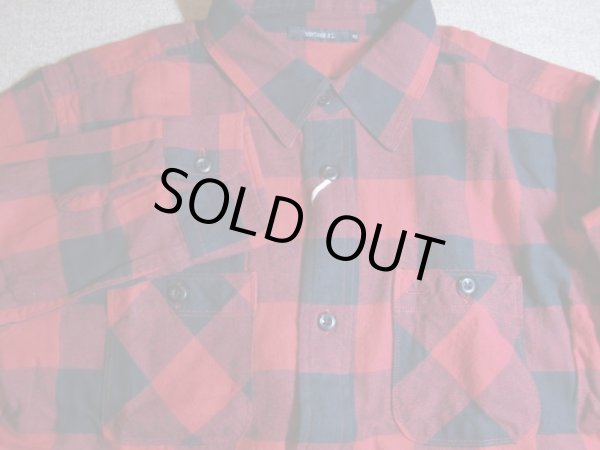 画像3:  (再入荷)VINTAGE EL/BLOCK CHECK WORK SHIRTS  RED×BLACK