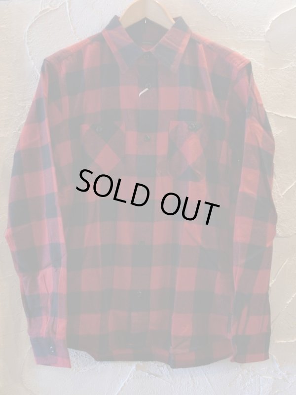 画像1:  (再入荷)VINTAGE EL/BLOCK CHECK WORK SHIRTS  RED×BLACK