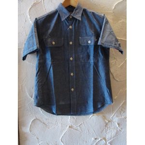 画像: SUGAR CANE/BLUE CHAMBRAY S/S WORK SHIRTS  NAVY