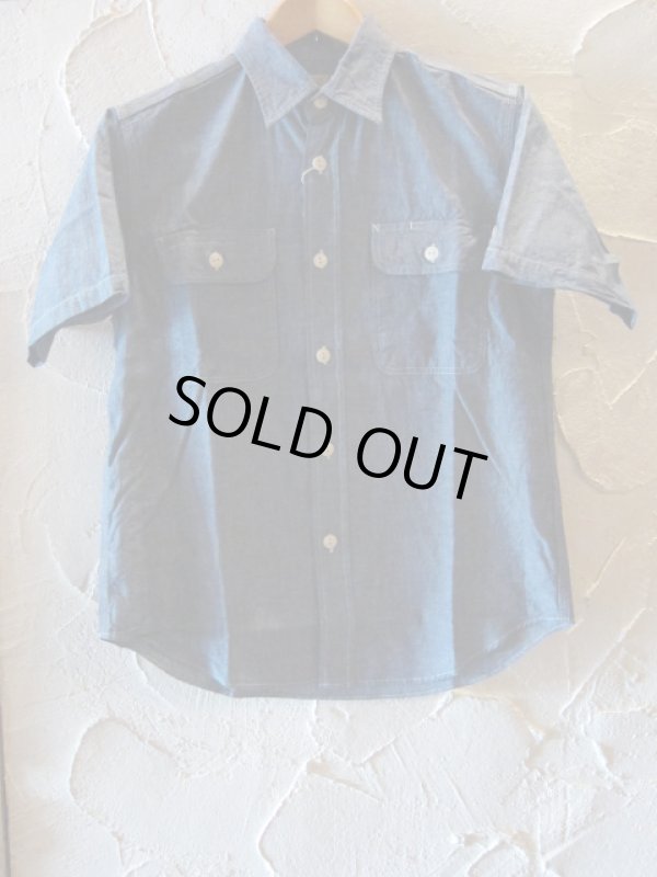 画像1: SUGAR CANE/BLUE CHAMBRAY S/S WORK SHIRTS  NAVY