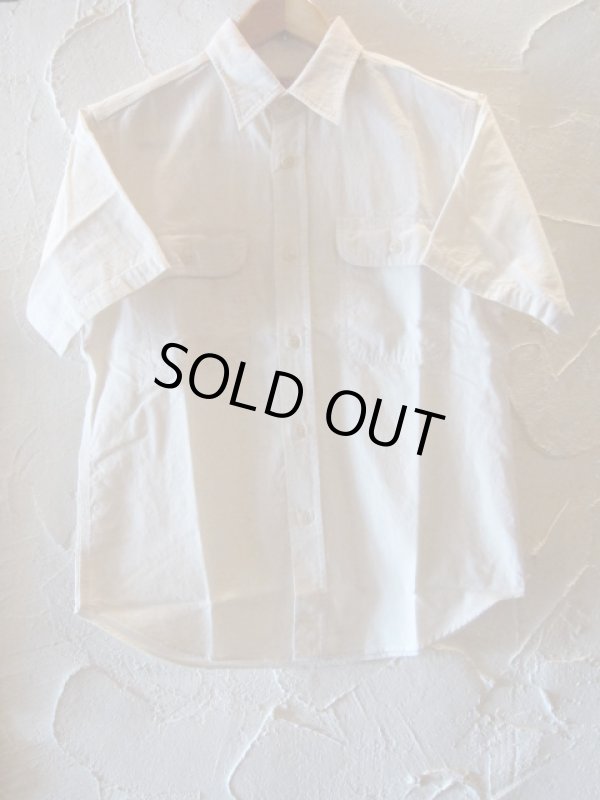 画像1: SUGAR CANE/WHITE CHAMBRAY S/S WORK SHIRTS WHITE(OFF)