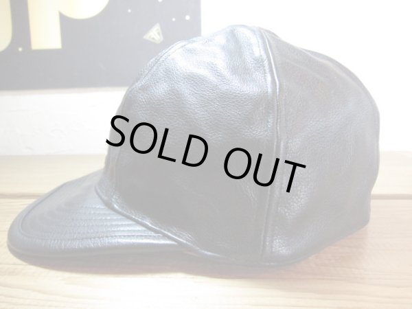 画像2: BELAFOTE/RT LEATHER CHOPPER CAP  BLACK