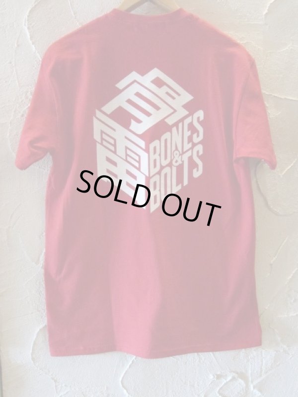 画像1: BONES AND BOLTS/TEE BOX LOGO  RED