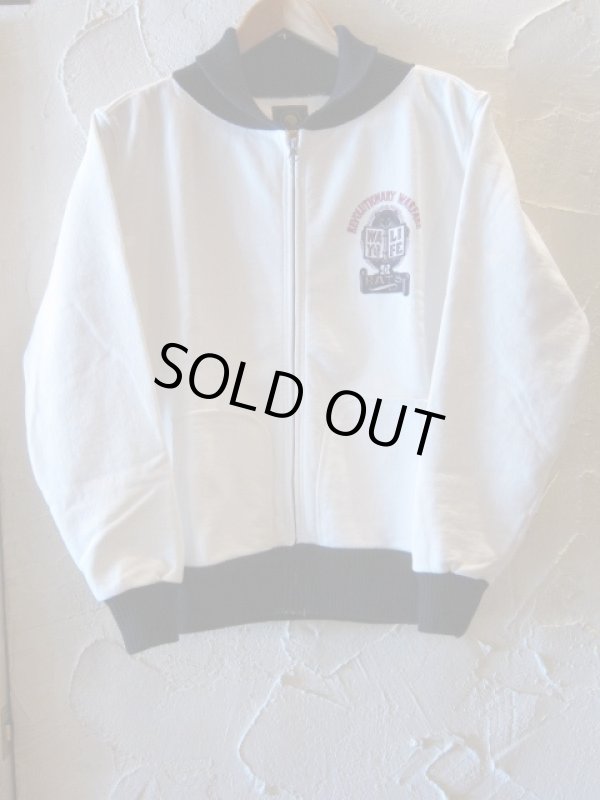 画像1: RATS/ZIP UP SWEAT WHITExBLACK