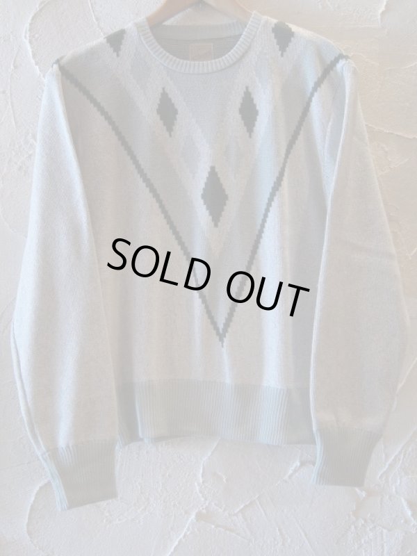 画像1: BELAFONTE/RT ARGYLE V PATTERN PLAY SHIRT  GREEN